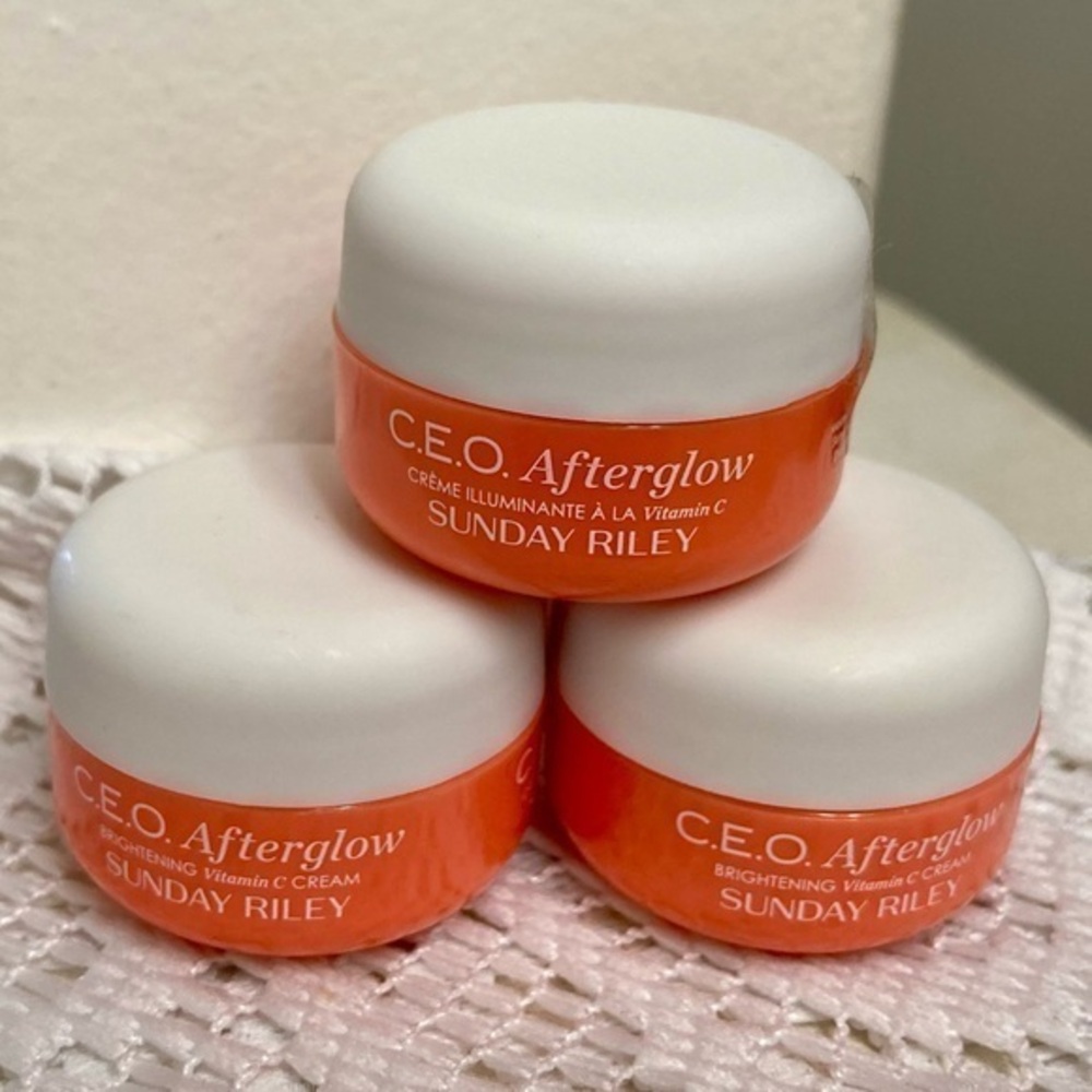 NWT Set of 3 Sunday Riley C.E.O. Afterglow Vitamin C Cream - Travel Size